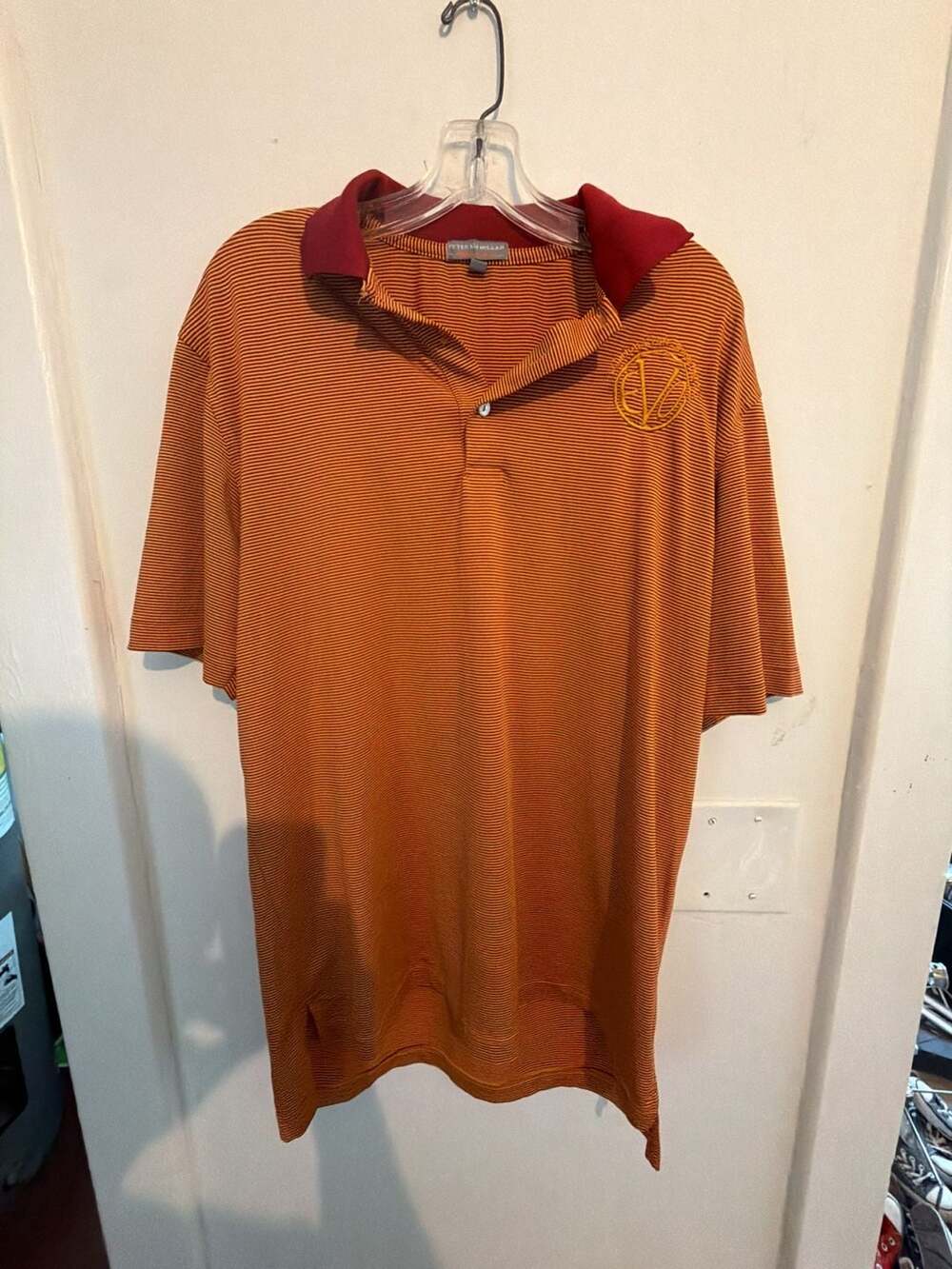Peter Millar Summer Comfort Orange Striped Evolution Craft Brewing Co Polo